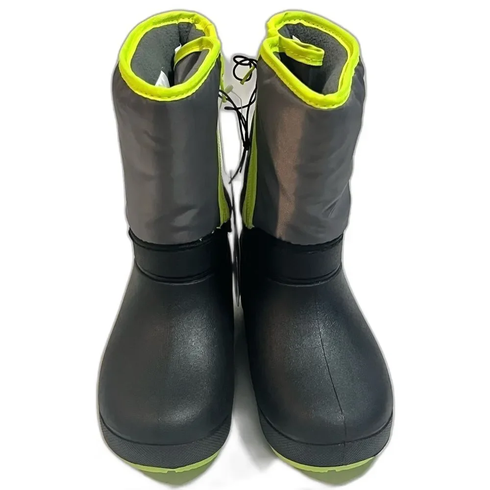Wonder Nation Kids Gray and Green/Yellow Warm -5 Temp Rated Winter Boots Size 10